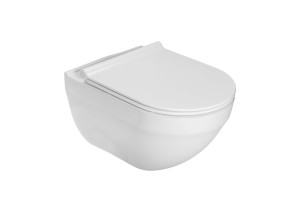 Roca Hebe Miska WC podwieszana Rimless z deską wolnoopadającą SLIM (zestaw)