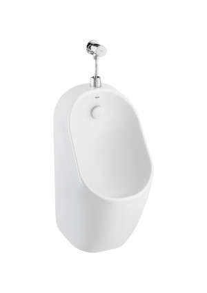 Roca Proton Pisuar Rimless z dopływem wody z góry, ROUND (kompletny zestaw z syfonem)