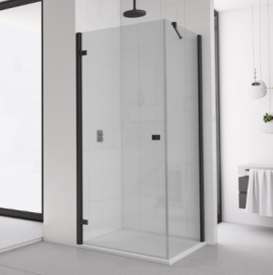 Ronal - Sanswiss Annea Kabina ze ścianką boczną lewa 100x90 cm czarny mat
