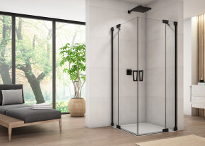 Ronal - Sanswiss Cadura Kabina prysznicowa 90Lx75P cm profil czarny mat