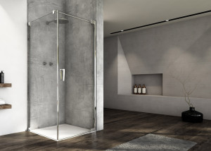 Ronal - Sanswiss Cadura Kabina prysznicowa ze ścianką 90Px120 cm profil srebrny połysk