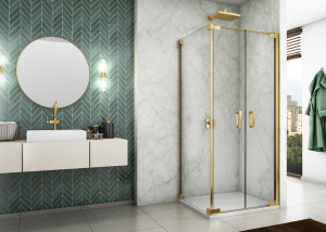 Ronal - Sanswiss Cadura Kabina prysznicowa 140x100 cm profil złoty