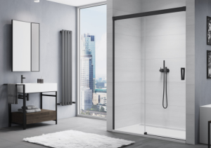 Ronal - Sanswiss Cadura Drzwi rozsuwane lewe 140 cm (136,5-141,5 cm) profil czarny mat