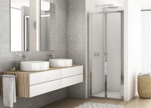 Ronal - Sanswiss DIVERA Drzwi do wnęki składane 100 cm (96-102 cm) profil srebrny połysk