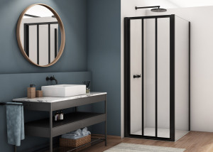 Ronal - Sanswiss DIVERA Kabina prysznicowa przesuwna 120x120 cm profil czarny mat