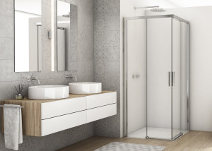 Ronal - Sanswiss DIVERA Kabina prysznicowa narożna 90x90 cm profil srebrny połysk