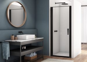 Ronal - Sanswiss DIVERA Drzwi do wnęki wahadłowe 80 cm (76-82 cm) profil czarny mat
