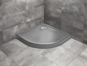 PROMOCJA Radaway Doros A Compact Stone Brodzik półokrągły z obudową 80x80 cm antracyt