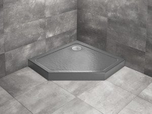 PROMOCJA Radaway Doros PT Compact Stone Brodzik pięciokątny z obudową 100x100 cm antracyt