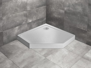 PROMOCJA Radaway Doros PT Compact Stone Brodzik pięciokątny z obudową 100x100 cm biały