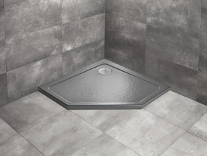 PROMOCJA Radaway Doros PT Stone Brodzik pięciokątny 80x80 cm antracyt