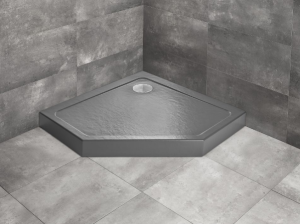 PROMOCJA Radaway Doros PT Compact Stone Brodzik pięciokątny 90x90x11,5 cm antracytowy