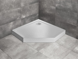 PROMOCJA Radaway Doros PT Compact Stone Brodzik pięciokątny 90x90x11,5 cm biały