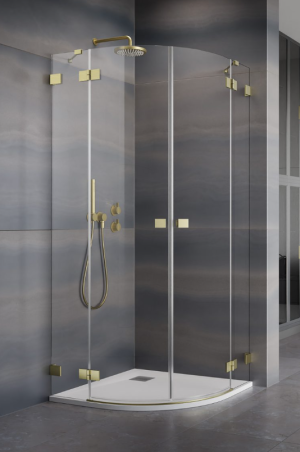 PROMOCJA Radaway ESSENZA PRO BRUSHED GOLD PDD Kabina prysznicowa 90x90 cm profil Złoto szczotkowane