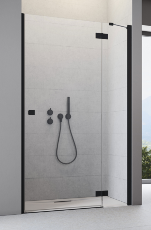 PROMOCJA Radaway Essenza Black DWJ Drzwi prysznicowe 120 cm (118,7-121) prawe czarny mat