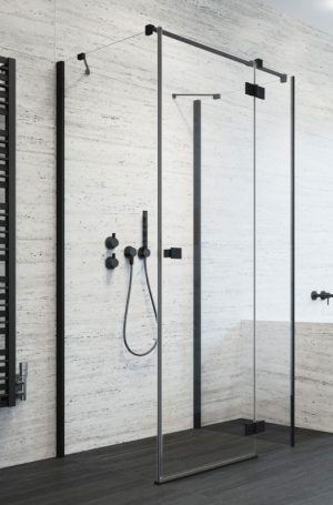 PROMOCJA Radaway Essenza Black KDJ+S Kabina prostokątna 110x90 cm drzwi prawe profil czarny