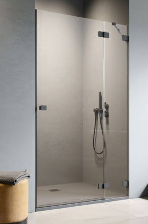 PROMOCJA Radaway Essenza Pro Black DWJ drzwi do wnęki 90 cm (89,2-90,8) Prawe Czarny/Przejrzyste