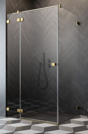 PROMOCJA Radaway Essenza Pro Gold KDJ Kabina prostokątna drzwi lewe 110x80 cm profil złoty