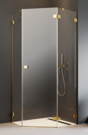 PROMOCJA Radaway Essenza Pro PTJ Kabina pięciokątna drzwi prawe 100x90 cm profil złoty