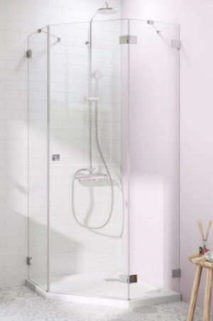 PROMOCJA Radaway Essenza Pro PTJ Kabina pięciokątna drzwi prawe 100x80 cm profil chrom