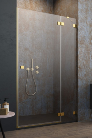 PROMOCJA Radaway Essenza Pro Gold DWJ drzwi do wnęki 90 cm (89,2-90,8) Prawe Złoty/Przejrzyste