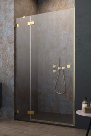 PROMOCJA Radaway Essenza Pro Gold DWJ drzwi do wnęki 90 cm (89,2-90,8) Lewe Złoty/Przejrzyste