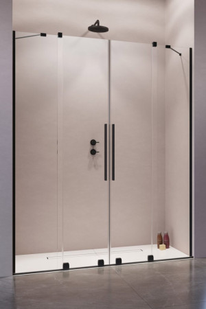 PROMOCJA Radaway Furo DWD Drzwi przesuwne do wnęki 150 cm (149-151 cm) profil czarny