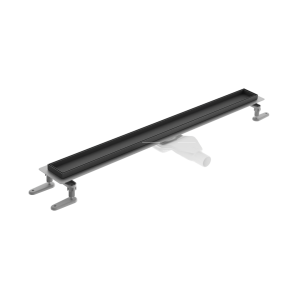 PROMOCJA EXCELLENT Stilio odpływ liniowy 70 cm z kołnierzem ruszt do wypełnienia płytką, czarny mat