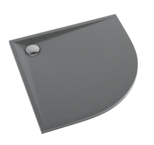 Schedline Libra ANTHRACITE STONE Brodzik półokrągły 80x80 cm wys. 3 cm antracyt