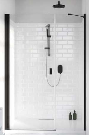PROMOCJA Radaway Nes 8 Black DWS I Drzwi do wnęki lewe 100 cm (98-101cm) profil czarny mat