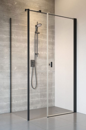 PROMOCJA Radaway Nes 8 Black KDS I Kabina prostokątna drzwi prawe 140Px80 cm profil czarny mat