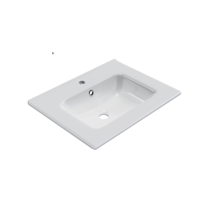 PROMOCJA EXCELLENT Pik umywalka meblowa 61x46,5 cm prostokątna z otworem na baterię, biały połysk