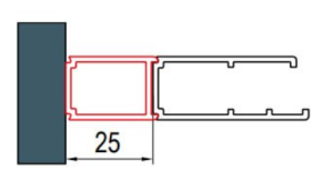 Ronal - Sanswiss Divera Profil poszerzający 25 mm do drzwi kolor czarny mat