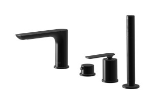 Kohlman Experience bateria wannowa 4-otworowa czarny mat
