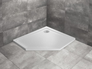 PROMOCJA Radaway Doros PT E Stone Brodzik pięciokątny prawy 100x90 cm biały