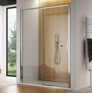 Ronal - Sanswiss TOP LINE Drzwi rozsuwane 120cm (117,5-122,5cm) lewe srebrny mat