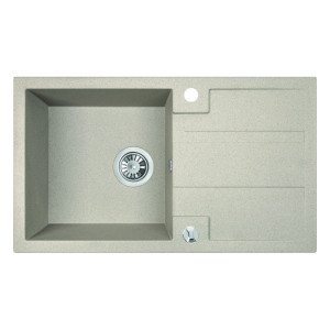 Laveo Barbados zlewozmywak granitowy 76x44 cm 1-komorowy beżowy