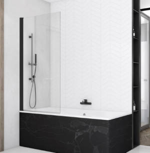 Ronal - Sanswiss Solino Parawan nawannowy obrotowy 85x150 cm profil czarny mat