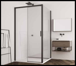 Ronal - Sanswiss Top Line S Kabina prostokątna lewa 100x80 cm profil czarny mat