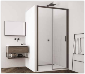 Ronal - Sanswiss Top Line S Drzwi do wnęki lewe 120 cm (117,5-122,5) profil czarny mat