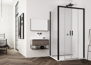 Ronal - Sanswiss Top Line S Kabina prysznicowa 120x120 cm profil czarny mat
