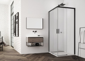 Ronal - Sanswiss Top LIne S Kabina prysznicowa 80x80 cm profil czarny mat