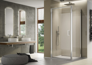 Ronal - Sanswiss Top Line S Kabina prysznicowa ze ścianką boczną 80x120 cm profil srebrny połysk