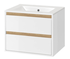 PROMOCJA Excellent Tuto Szafka w zestawie z umywalką 80x50 cm biały/dąb