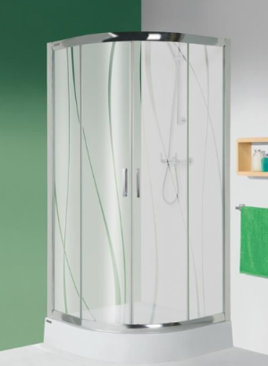 Sanplast TX KP4/TX5b+BPza Kabina półokrągła 90x90 cm z brodzikiem szkło wzór