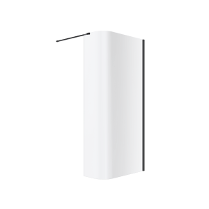 PROMOCJA EXCELLENT Vidoq walk-in ścianka prysznicowa gięta 93x200 cm, powłoka Clean Control, czarny mat