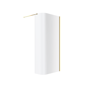 PROMOCJA EXCELLENT Vidoq walk-in ścianka prysznicowa gięta 93x200 cm, powłoka Clean Control, złoty połysk