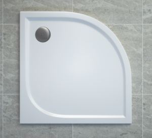 Ronal - Sanswiss Tracy Brodzik półokrąły 90x90 cm wys. 3 cm biały