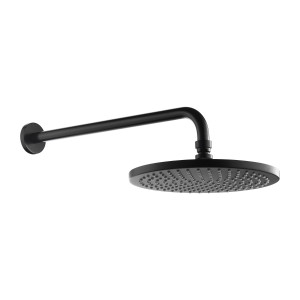 Omnires Deszczownica z ramieniem czarny 25 cm