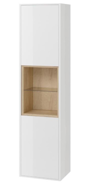 PROMOCJA Excellent Tuto Słupek łazienkowy 160x40x32 cm biały lakier/dąb